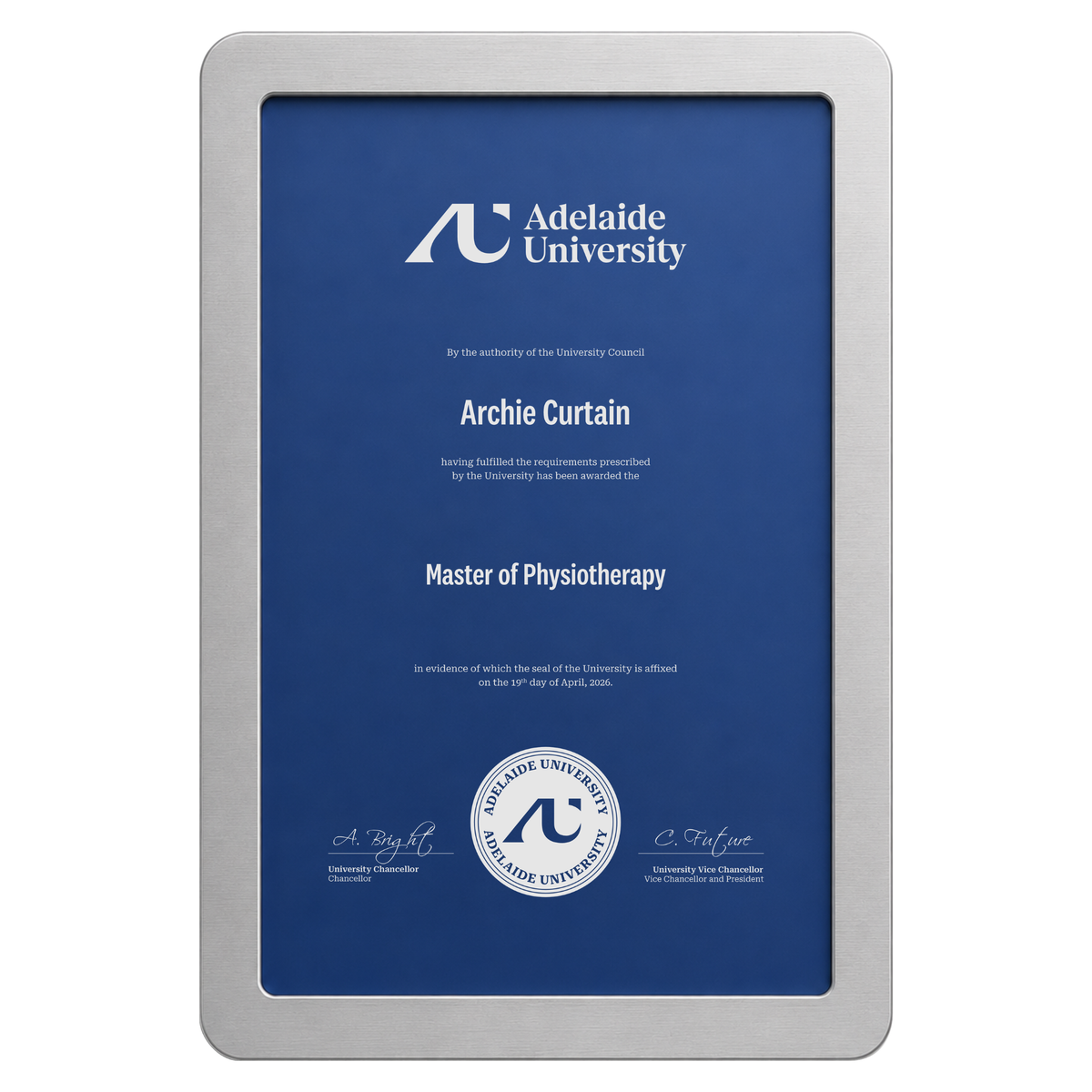 Nexus Certificate Plaque - Adelaide University