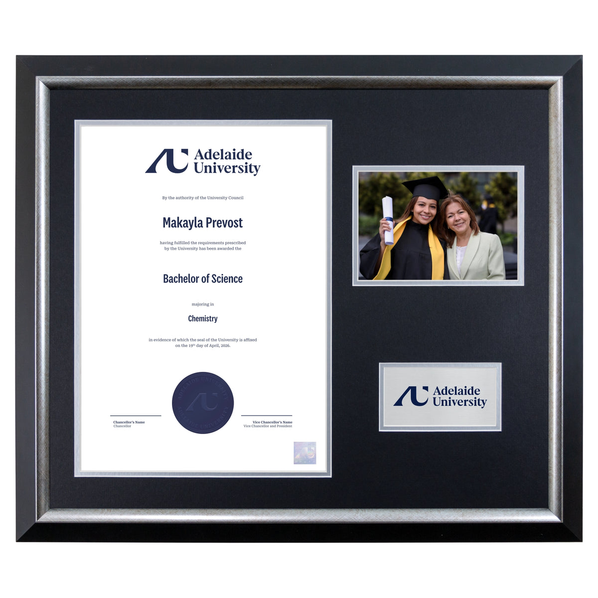 Premium Silver Photo Certificate Frame - Adelaide University