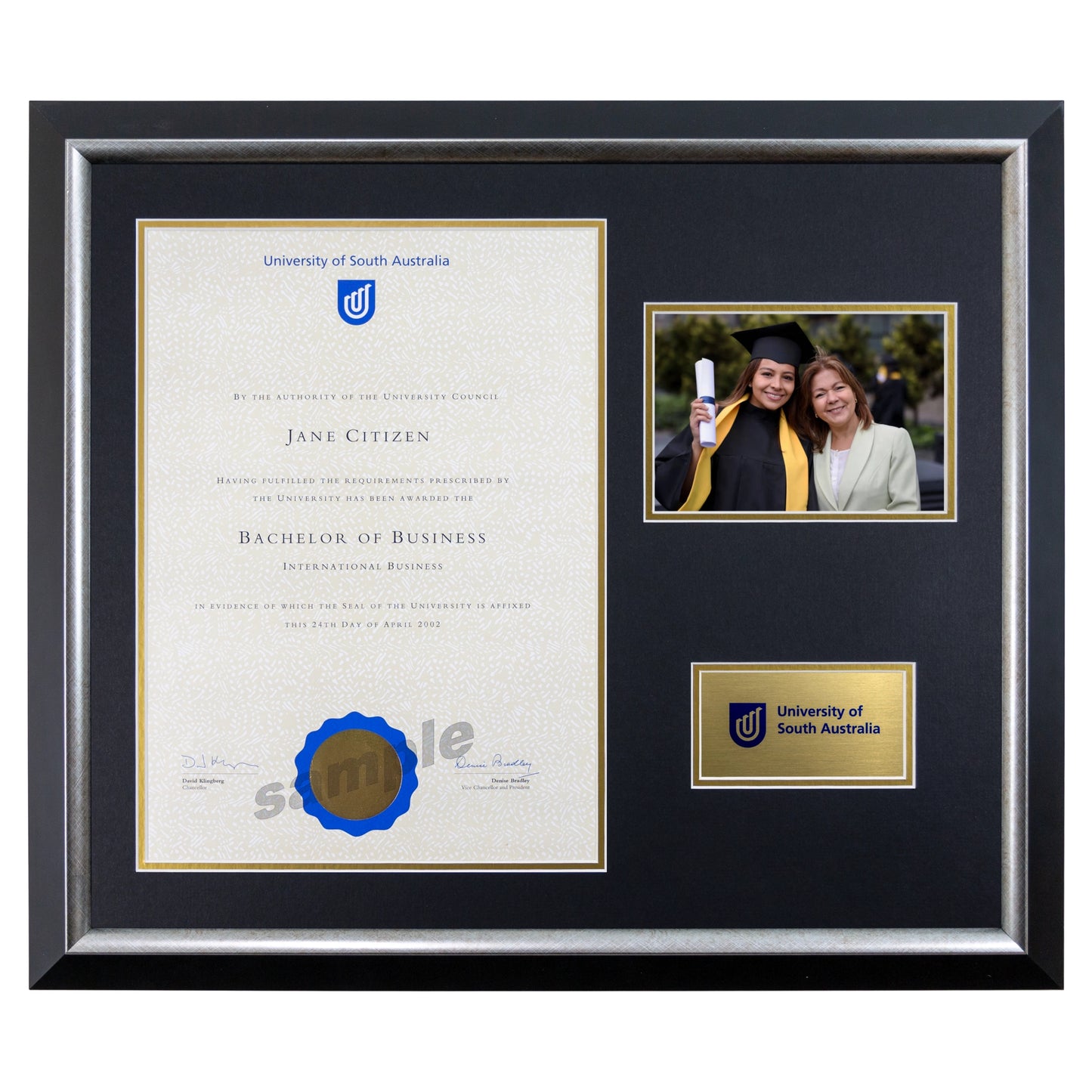 University of South Australia Photo Certificate Frame - Premium Silver