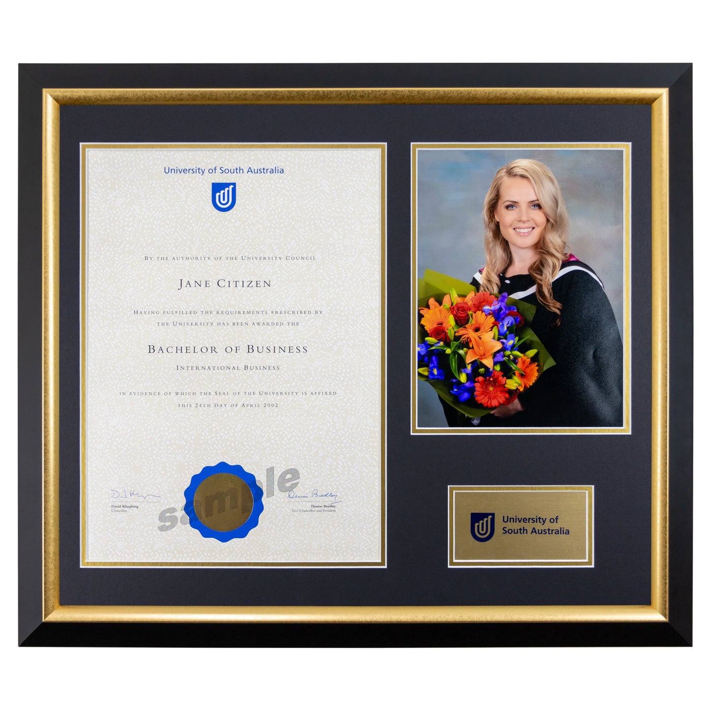 University of South Australia Photo Certificate Frame - Premium Gold