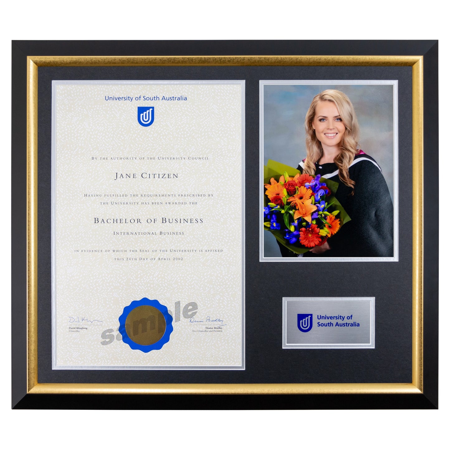 University of South Australia Photo Certificate Frame - Premium Gold