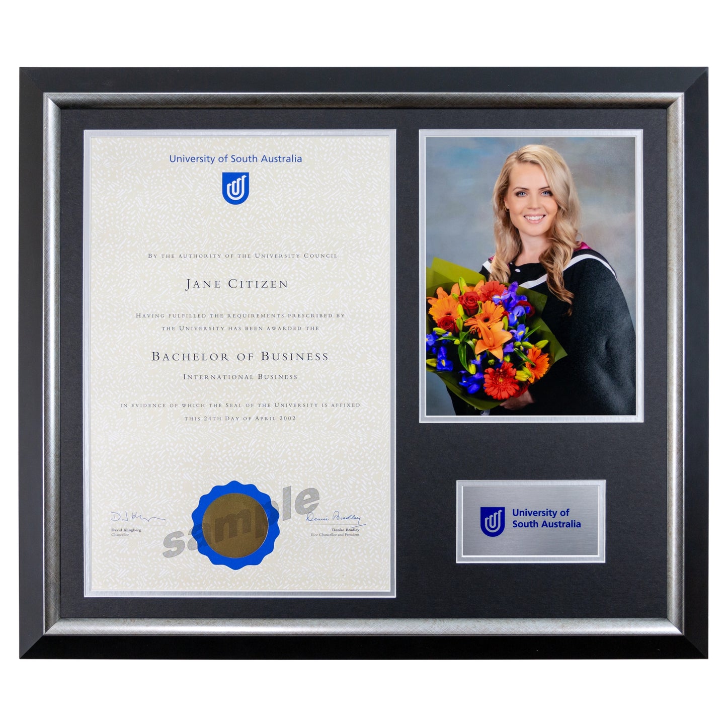 University of South Australia Photo Certificate Frame - Premium Silver