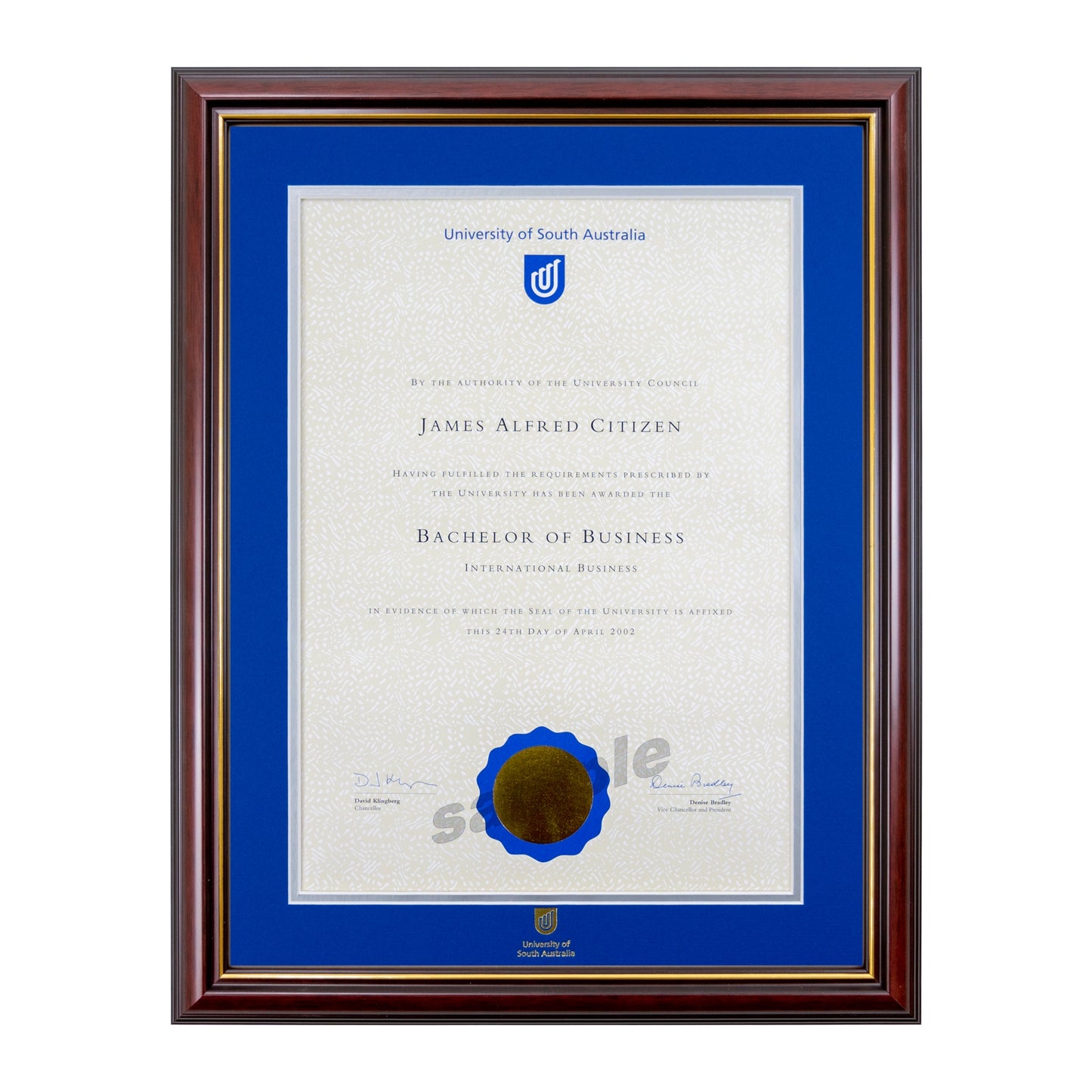 University of South Australia Single Certificate Frame - Grand Capri