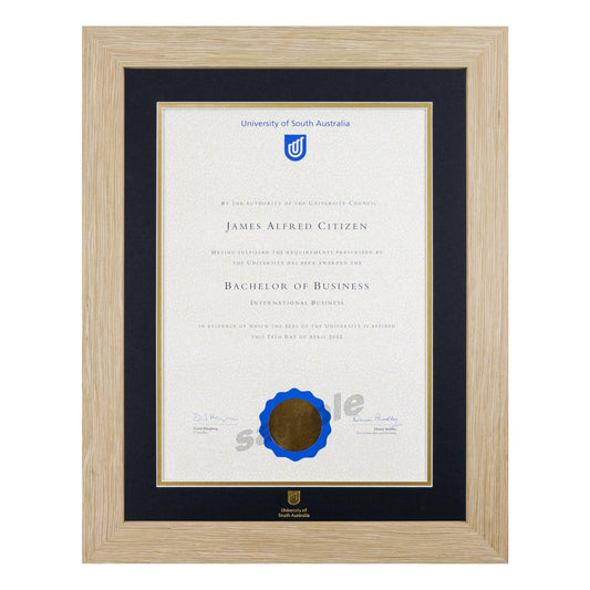 Natural Single Certificate Frame- University of South Australia