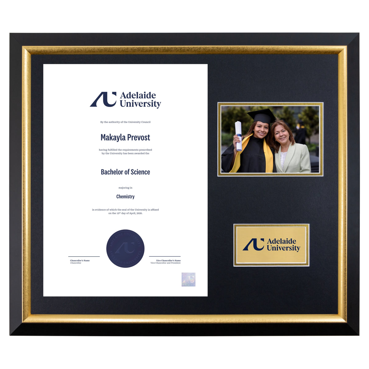Premium Gold Photo Certificate Frame - Adelaide University