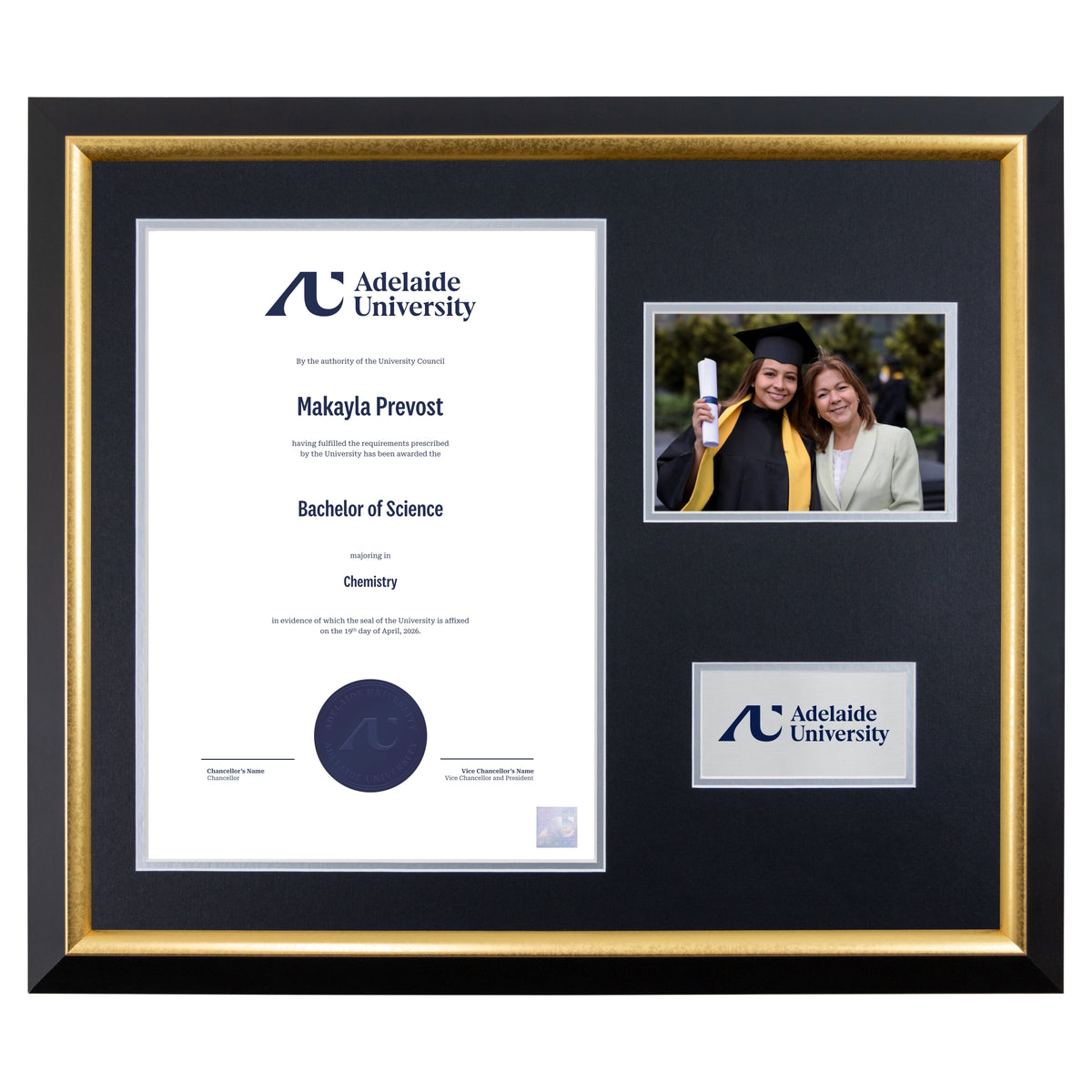 Premium Gold Photo Certificate Frame - Adelaide University