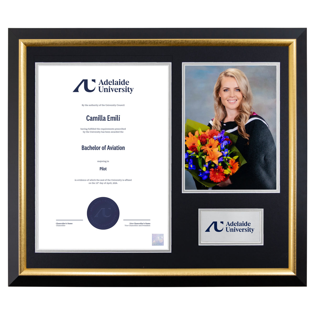 Premium Gold Photo Certificate Frame - Adelaide University
