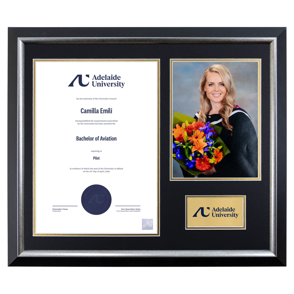 Premium Silver Photo Certificate Frame - Adelaide University