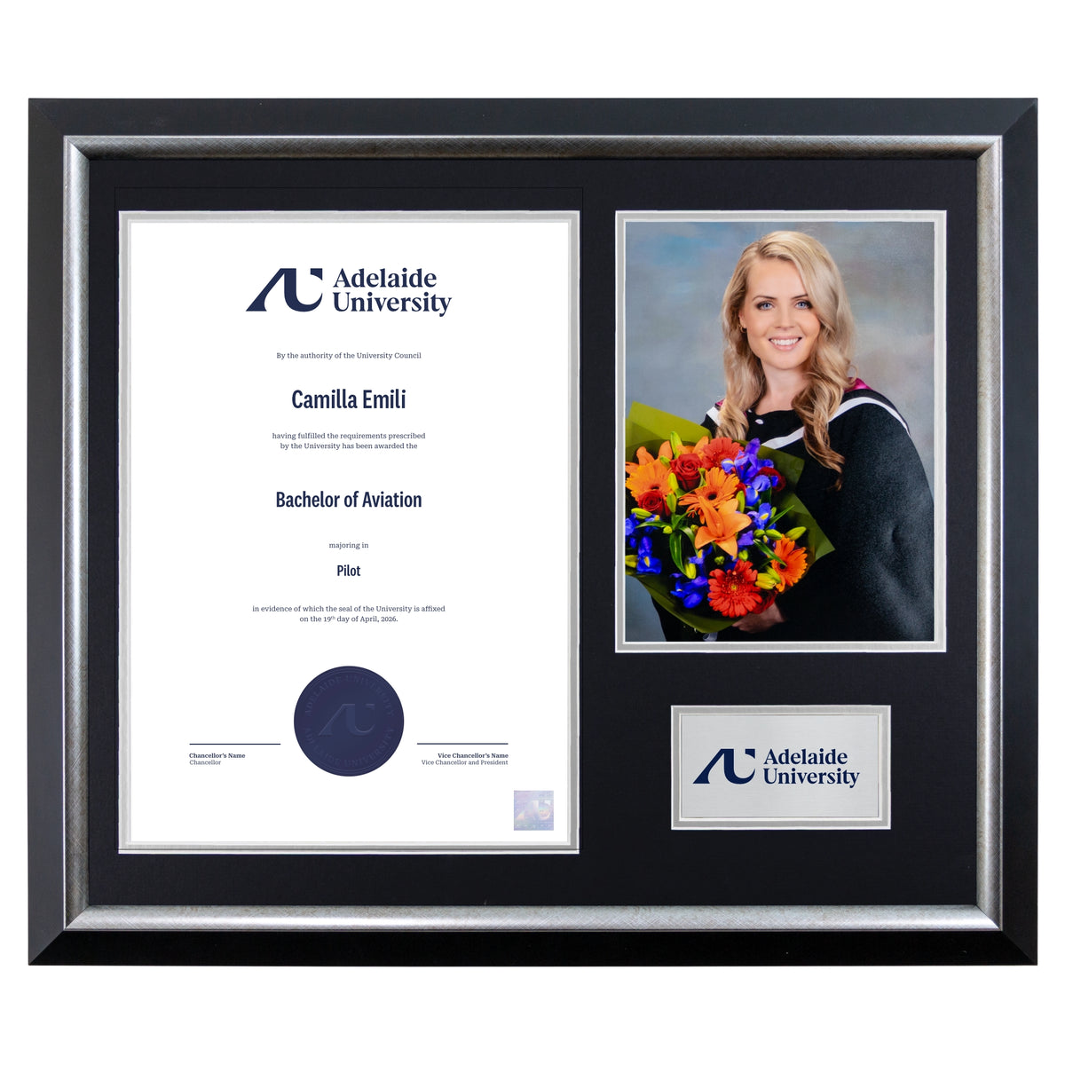 Premium Silver Photo Certificate Frame - Adelaide University