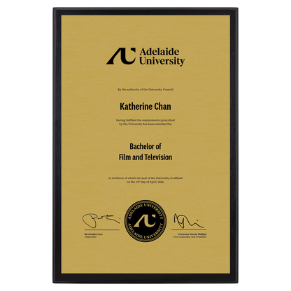 Large Certificate Plaque (A3) - Adelaide University