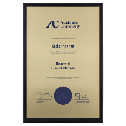Large Certificate Plaque (A3) - Adelaide University