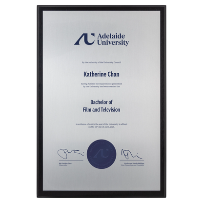 Large Certificate Plaque (A3) - Adelaide University