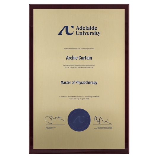 Large Certificate Plaque (A3) - Adelaide University