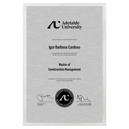 Large Certificate Plaque (A3) - Adelaide University