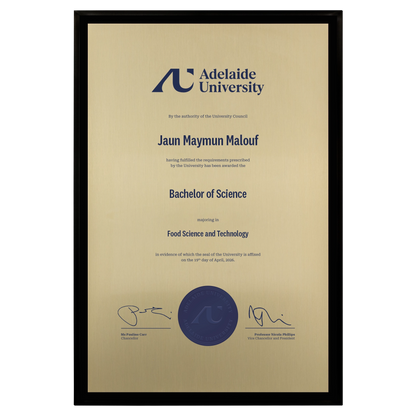 Large Certificate Plaque (A3) - Adelaide University