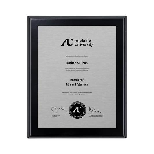 Small Desktop Certificate Plaque - Adelaide University