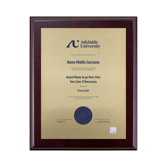 Small Desktop Certificate Plaque - Adelaide University