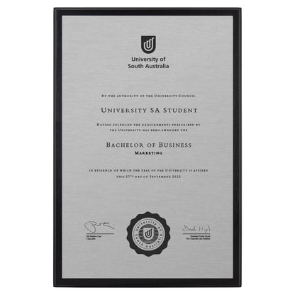 University of South Australia Certificate Plaque - Large