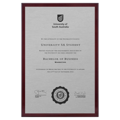 University of South Australia Certificate Plaque - Large