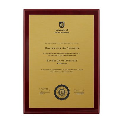 University of South Australia Certificate Plaque - Medium