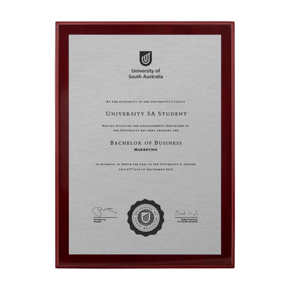 University of South Australia Certificate Plaque - Medium