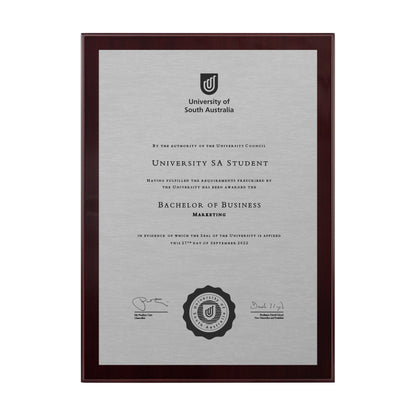 University of South Australia Certificate Plaque - Medium