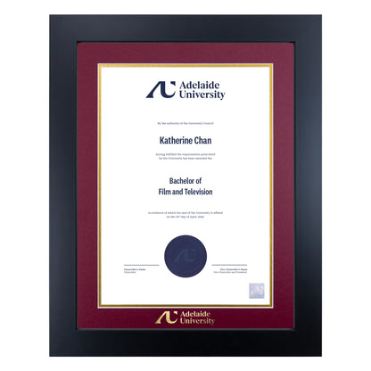 Prestige Black Single Certificate Frame - Adelaide University