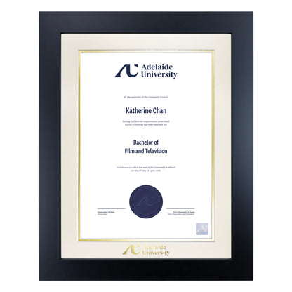 Prestige Black Single Certificate Frame - Adelaide University