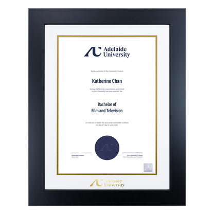 Prestige Black Single Certificate Frame - Adelaide University