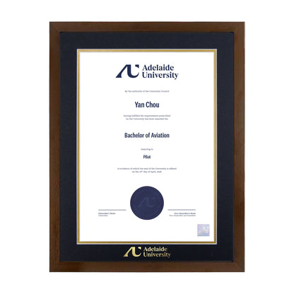 Chocolate Single Certificate Frame - Adelaide University
