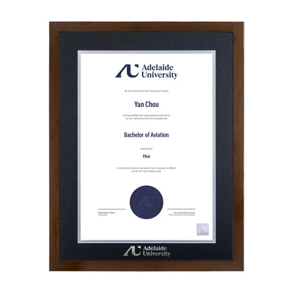 Chocolate Single Certificate Frame - Adelaide University