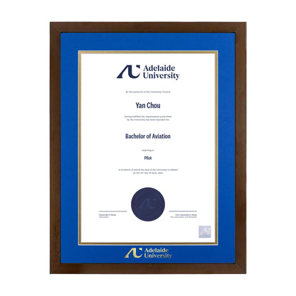 Chocolate Single Certificate Frame - Adelaide University