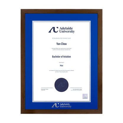 Chocolate Single Certificate Frame - Adelaide University