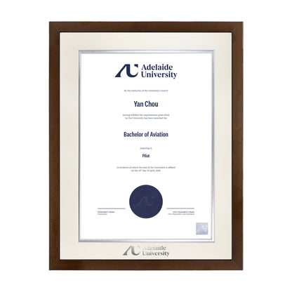 Chocolate Single Certificate Frame - Adelaide University