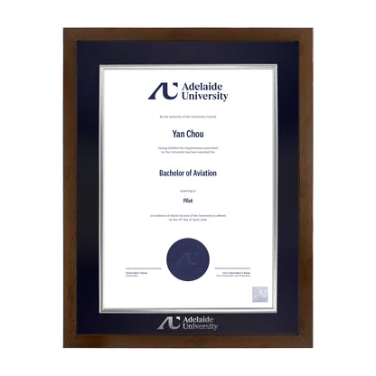 Chocolate Single Certificate Frame - Adelaide University