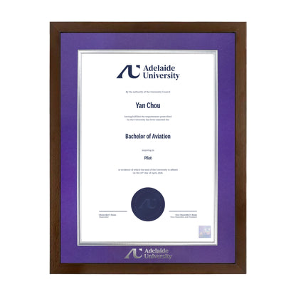 Chocolate Single Certificate Frame - Adelaide University