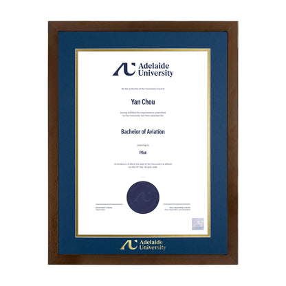 Chocolate Single Certificate Frame - Adelaide University