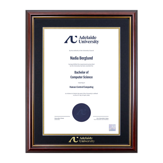 Grand Capri Single Certificate Frame - Adelaide University