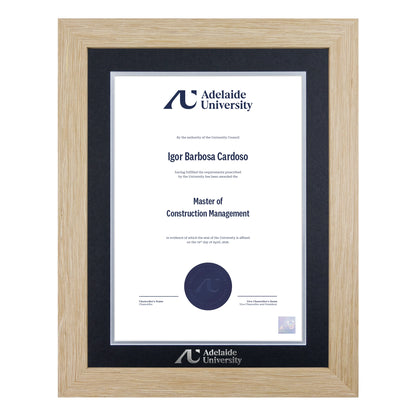 Natural Single Certificate Frame- Adelaide University