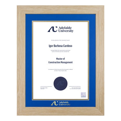 Natural Single Certificate Frame- Adelaide University