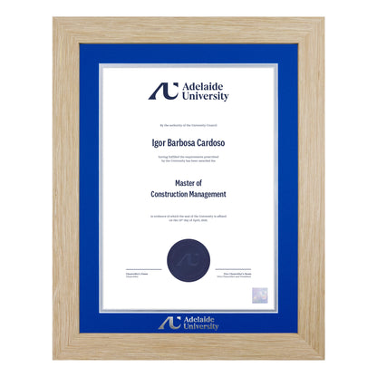 Natural Single Certificate Frame- Adelaide University