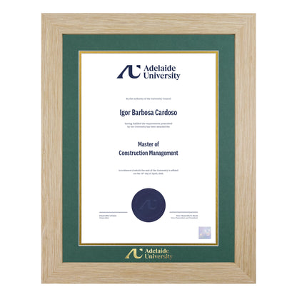 Natural Single Certificate Frame- Adelaide University