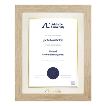 Natural Single Certificate Frame- Adelaide University