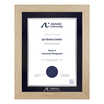 Natural Single Certificate Frame- Adelaide University