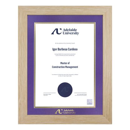 Natural Single Certificate Frame- Adelaide University