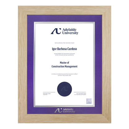 Natural Single Certificate Frame- Adelaide University
