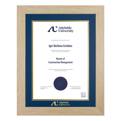 Natural Single Certificate Frame- Adelaide University
