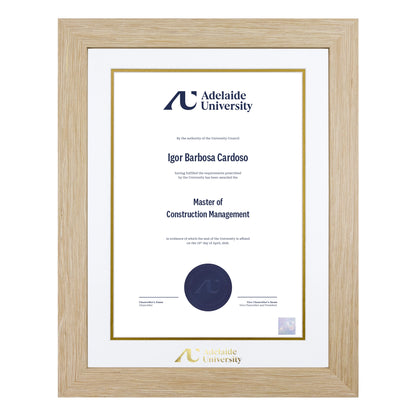 Natural Single Certificate Frame- Adelaide University