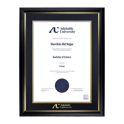 Premium Gold Single Certificate Frame - Adelaide University