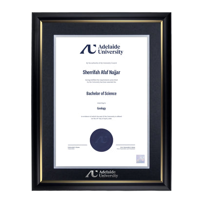 Premium Gold Single Certificate Frame - Adelaide University